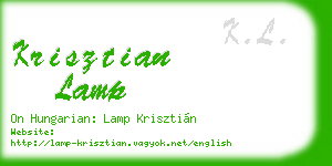 krisztian lamp business card